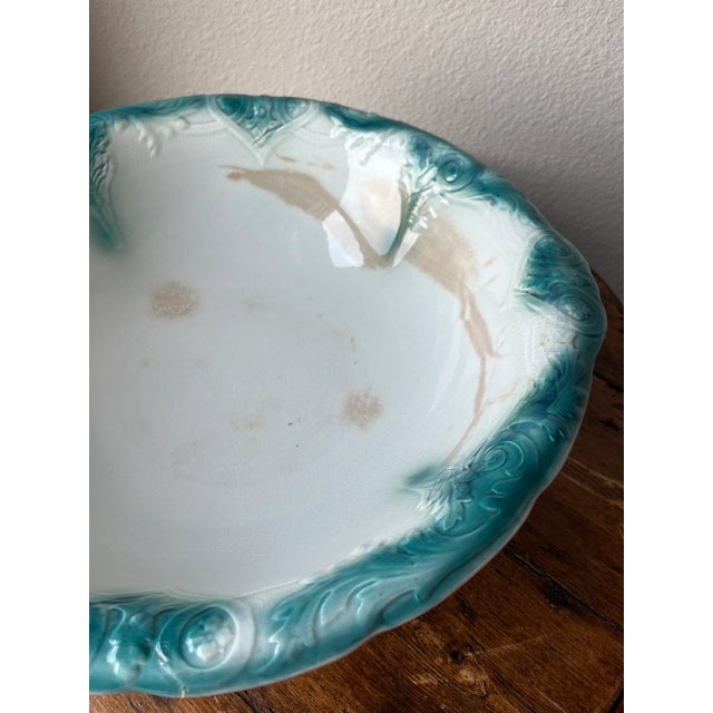 Antique Swinnerton’s Hanley England Earthenware Wash Basin For Sale In Dallas - Image 6 of 12