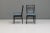 Set of four ebonised dining chairs, in an Italian style, nicely worn on the spindle backs. Newly upholstered seat pads in...