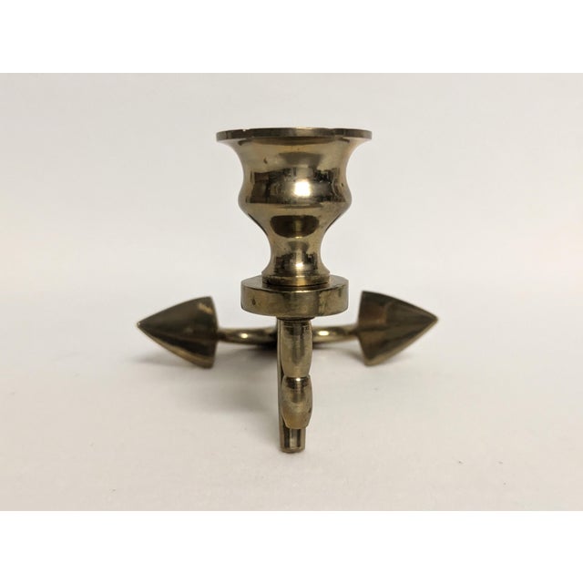 Vintage Brass Anchor Candle Holder For Sale - Image 4 of 6