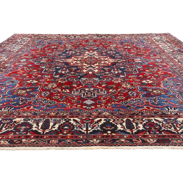 Modern Antique Persian Bakhtiari Rug - 10'05 X 13'00 For Sale - Image 3 of 9