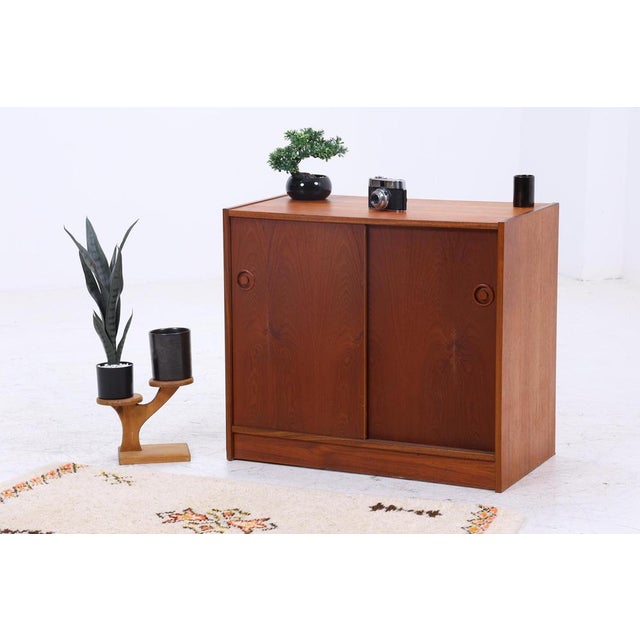 Product details beautiful mid-century teak chest of drawers with sliding doors features * high-quality workmanship * 2...