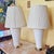 Pair of Vintage White Ceramic Urn Form Table Lamps With Gold Bases and Pleated Shades For Sale - Image 12 of 18