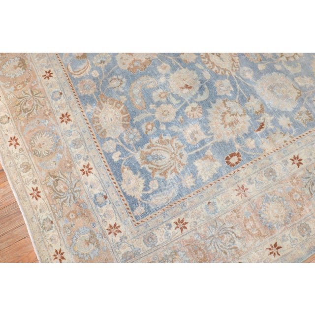 Antique Zabihi Collection Light Blue Persian Meshed Rug For Sale - Image 12 of 12
