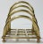 Mid-Century Modern Vintage Brass Tiered Waffle Base Napkin or Letter Holder For Sale - Image 3 of 6