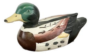 1980s Vintage Arts & Crafts Adirondack Rustic Duck Playing Card Box - 2 Decks Included