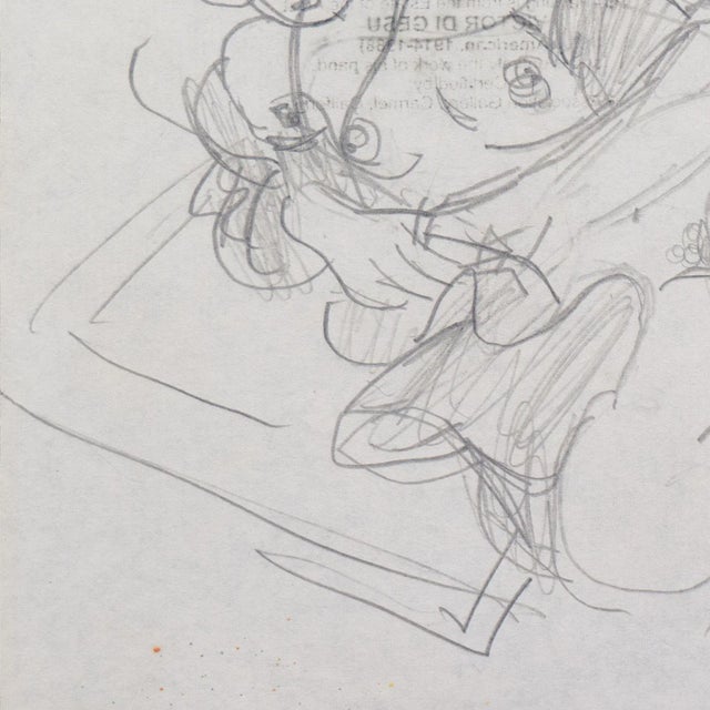 Paper 'Odalisque' by Victor Di Gesu, Paris, Louvre, Salon D'Automne, Académie Chaumière, Los Angeles County Museum of Art, San Francisco Museum of Art For Sale - Image 7 of 9