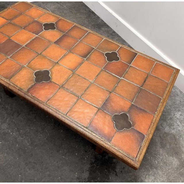 Rustic Vintage French Terracotta Tomettes Tile Coffee Table, 1960s For Sale - Image 3 of 14