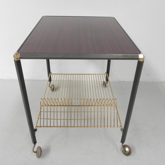 Vintage Coffee Table on Castors with Singles Rack, 1960s For Sale - Image 6 of 18