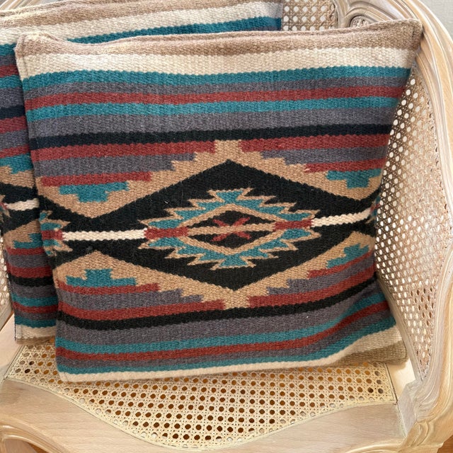 Anthropologie Vintage Turkish Kilim Pillows, a Pair For Sale - Image 4 of 8