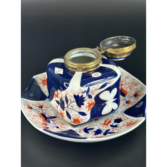 Ceramic Japanese Imari Porcelain Inkwell, 1800s For Sale - Image 7 of 10