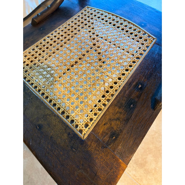 Antique Oak Pressed-Back Dining Chair With Cane Seat and Turned Spindles For Sale In San Diego - Image 6 of 8