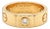 Cartier Love 3 Diamond 18k Yellow Gold 5.5mm Band Ring Size 6 W/Paper For Sale