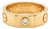 Mid 20th Century Cartier Love 3 Diamond 18k Yellow Gold 5.5mm Band Ring Size 6 w/Paper For Sale