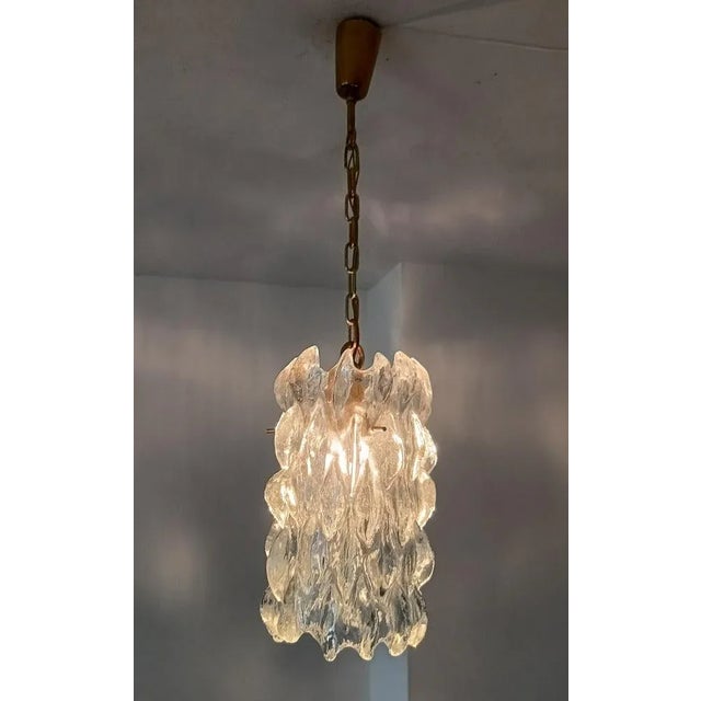 J.T. Kalmar Ice Glass Pendant Light by J. T. Kalmar, Austria, 1960s For Sale - Image 4 of 12