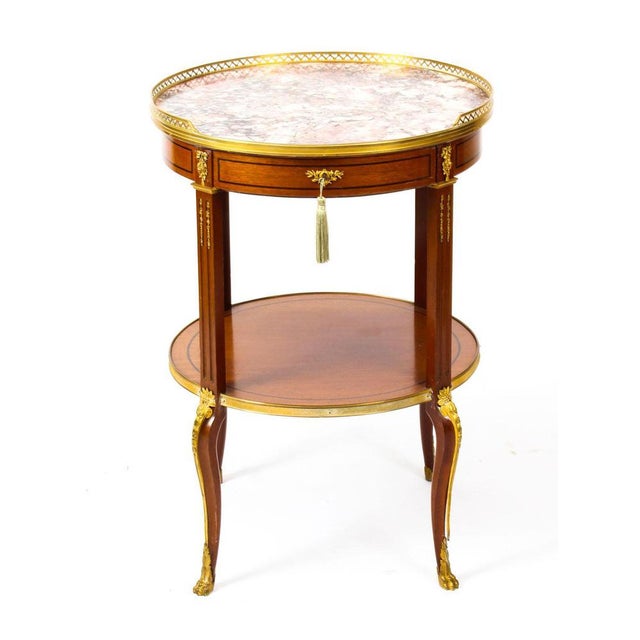19th Century French Louis Revival Marble & Ormolu Occasional Table For Sale - Image 14 of 15