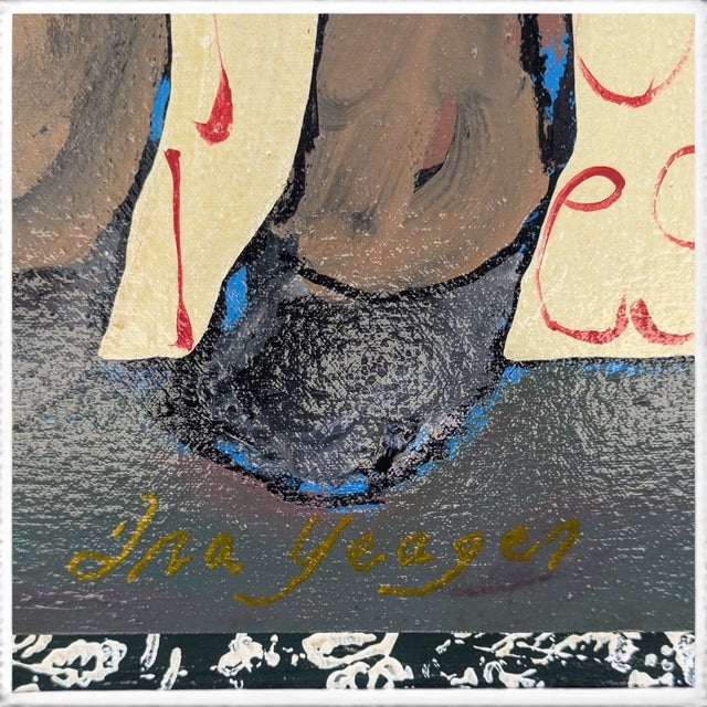 Late 20th Century Cow With Chickens, Acrylic on Canvas, American, by Ira Yeager For Sale - Image 11 of 11