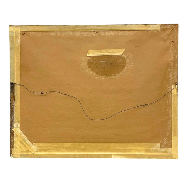 Vintage Framed Harbor Landscape Print by C. Ivar Gilbert - Coastal Sailboat & Village Scene, Gold-Tone Frame For Sale - Image 10 of 12