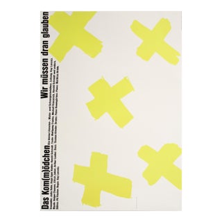 1994 Original German Poster, Wir Mussen Dran Glauben (The 100 Best Posters Collection) For Sale