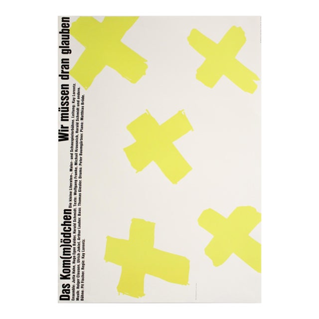 1994 Original German Poster, Wir Mussen Dran Glauben (The 100 Best Posters Collection) For Sale