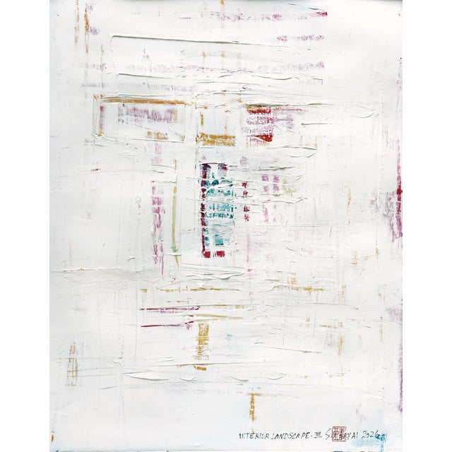 Abstract surreal oil pastel/acrylic painting in vibrant pink, green, and yellow tones. This one-of-a-kind artwork is...