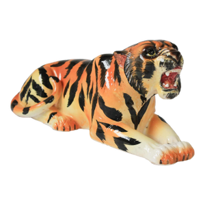 Vintage Ceramic Growling Tiger Japanese Figurine