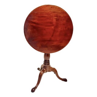 18th C. American Philadelphia Style Mahogany Tilt Top Table For Sale