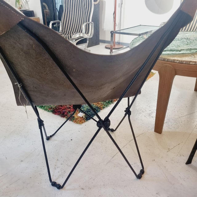 1960s Leather Butterfly Armchairs, 1960s, Set of 2 For Sale - Image 5 of 6