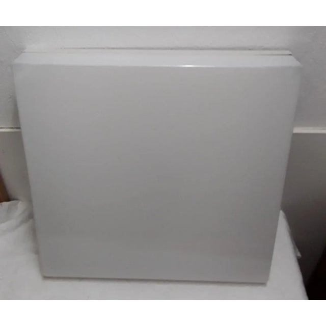 Large Flat Square Ceiling Lamp with White Plastic Mounting from AEG, 1970s, in Very Good conditions. Designed 1970 to 1979...