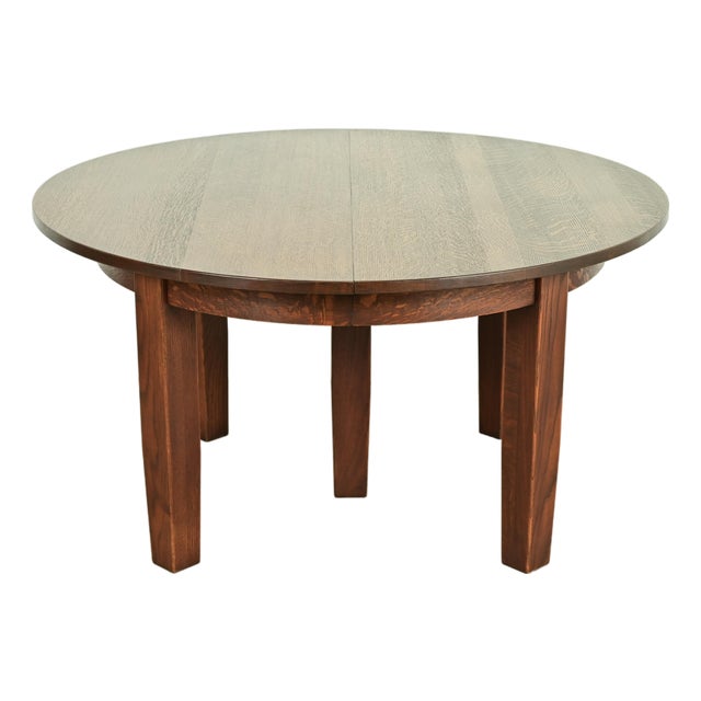 Stickley Antique Mission Oak Arts & Crafts Extension Dining Table, Newly Refinished For Sale