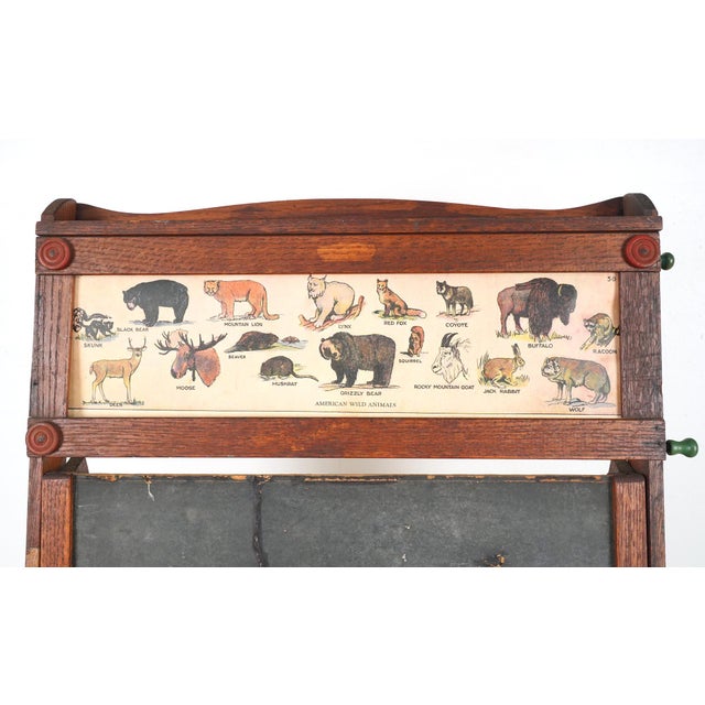1920s Antique Litho Plate Educational Scroll Blackboard For Sale - Image 9 of 14