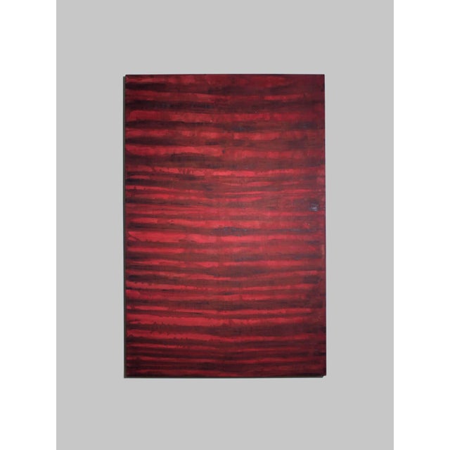 Textile Karina Savonenko, Horizontal Organic Lines Painting in Pink and Black, 2026, Acrylic & Linen For Sale - Image 7 of 7