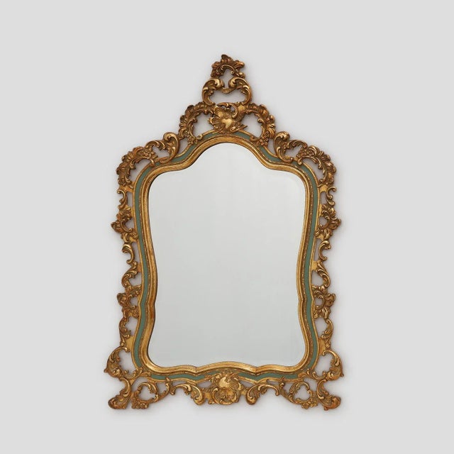 Belgian Louis XV Style Baroque Gilt Mirror with Knitter-Duro Brevete Label, 1950s For Sale - Image 14 of 14