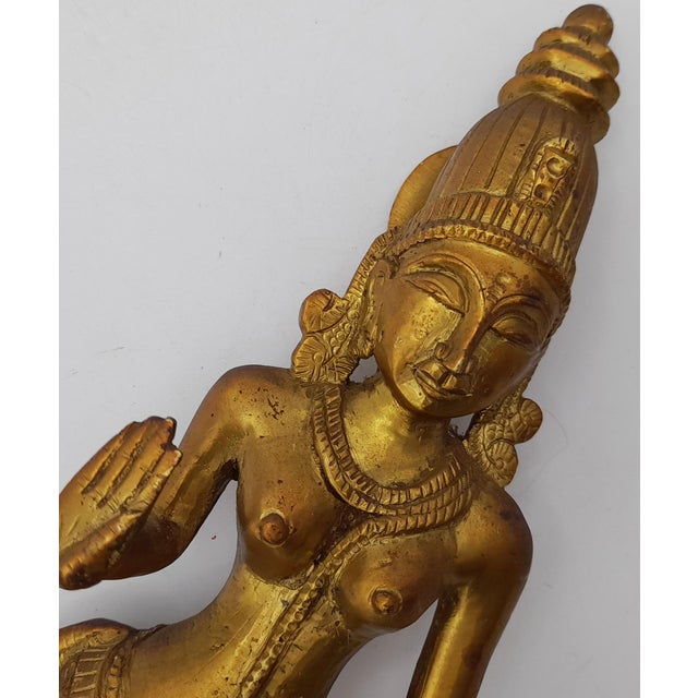 Metal Bronze Statue of Hindu Goddess, 1960s For Sale - Image 7 of 18