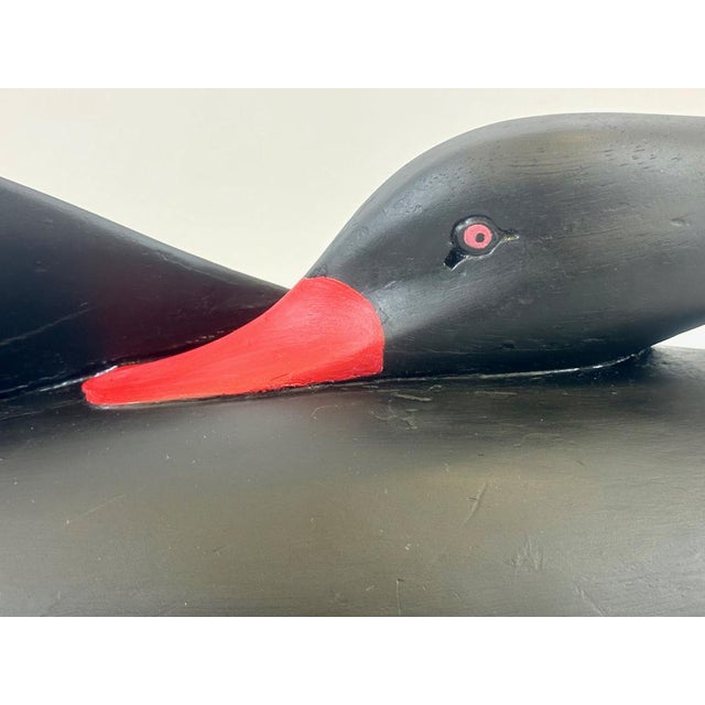 Wood Large Vintage Carved Wood Black Swan Figurine For Sale - Image 7 of 15
