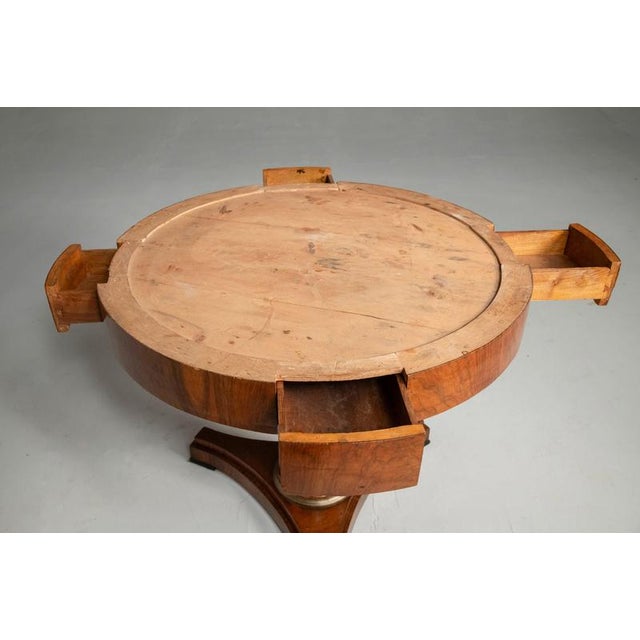 Lombard Empire Table in Walnut with Marble Top, 1850 For Sale - Image 4 of 18