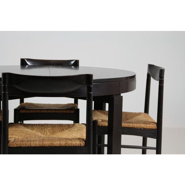 Italian Black Lacquered Dining Set, 1970s, Set of 5 For Sale - Image 9 of 18