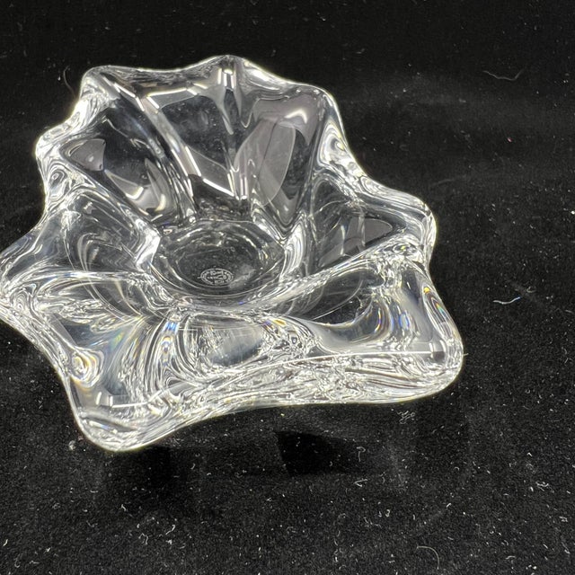 Modern Vintage Baccarat Freeform Crystal Candy Dish in Box For Sale - Image 3 of 12