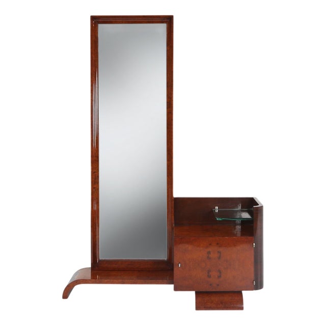 Art Deco Dressing Mirror in Walnut Veneer by De Coene, 1930s For Sale