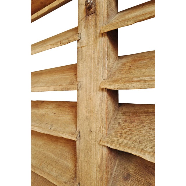 Tan Vintage Large Teak Wood Arched Vent For Sale - Image 8 of 10