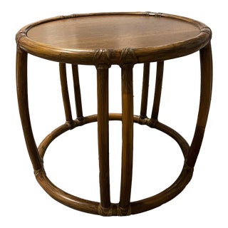 1970s Vintage McGuire Drum Table For Sale