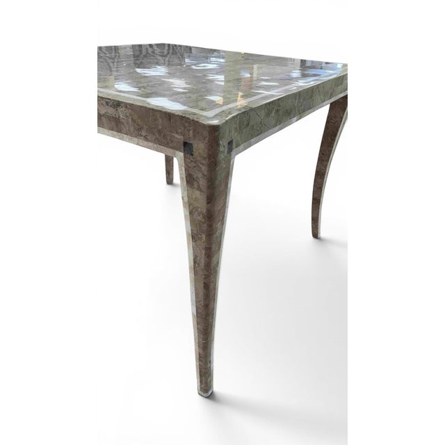 Stone Maitland-Smith Style Tessellated Marble Stone Game / Dining Table – Neoclassical Modern Luxury For Sale - Image 7 of 14