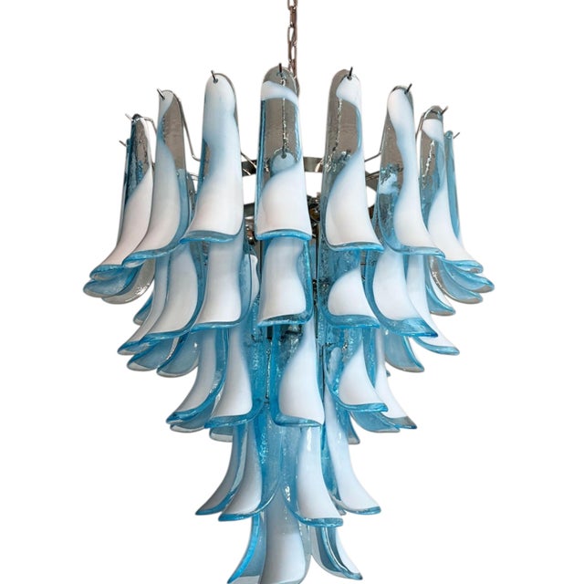 Not Yet Made - Made To Order Murano Light Blue Opaline Glass Chandelier from Justfurnituress SRL For Sale - Image 5 of 15