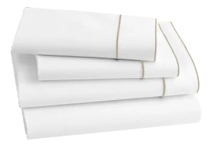 Salerno Bedding King Pillowcase in White/Champagne - a Pair