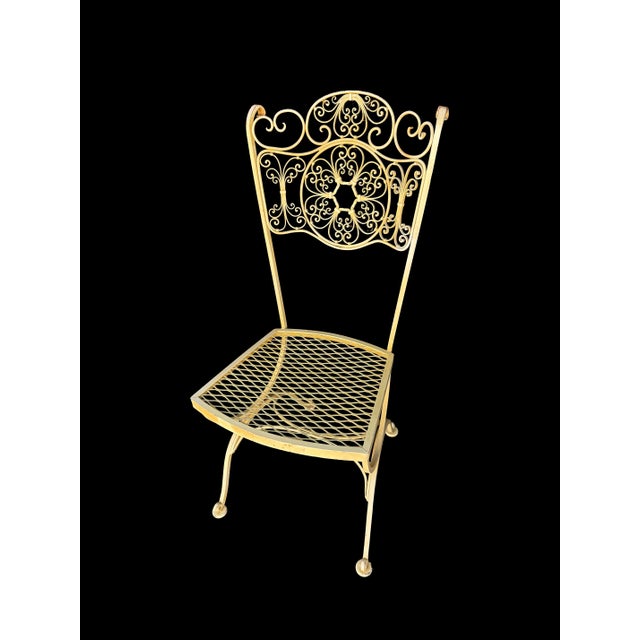 Vintage Woodard Andalusian Wrought Iron Patio Dining Chairs - Set of 6 For Sale In San Diego - Image 6 of 9