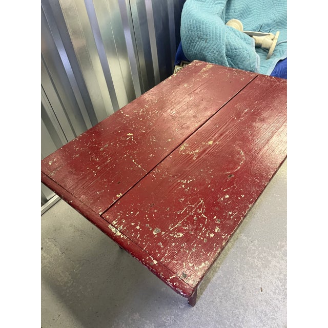 1940s 1940s Primitive Painted Side Table For Sale - Image 5 of 5