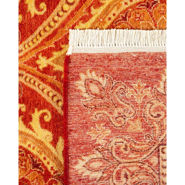 2000 - 2009 Mogul, One-of-a-Kind Hand-Knotted Area Rug - Red, 9' 1" x 9' 1" For Sale - Image 5 of 8