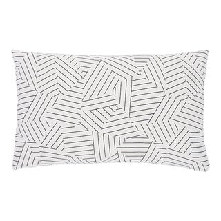 Schumacher x Miles Redd Deconstructed Stripe 22" Lumbar Pillow in Black For Sale