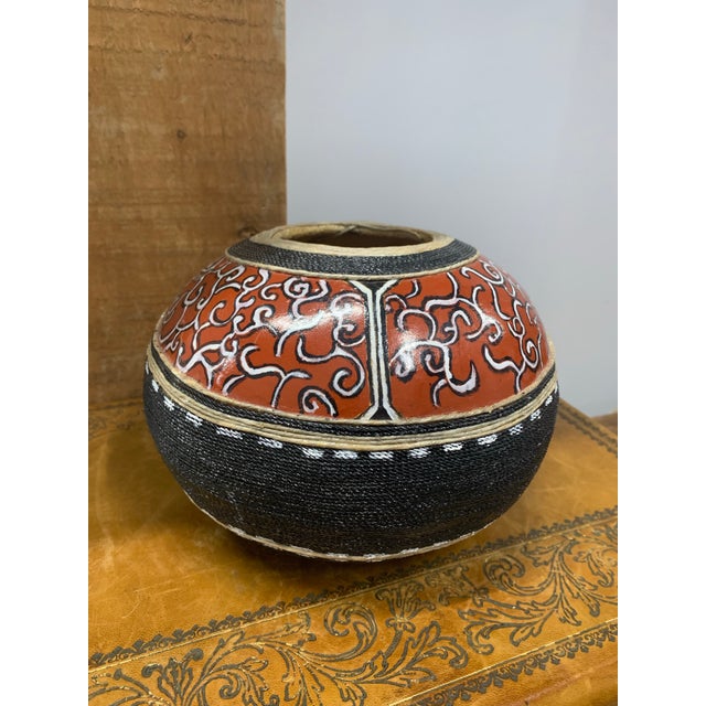 1980s American Southwest Hand-Painted Artisan Gourd For Sale - Image 4 of 6