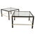 Mid 20th Century Mid 20th Century Schumacher French Leather & Brass Side Tables with Glass Tops - A Pair For Sale - Image 5 of 5