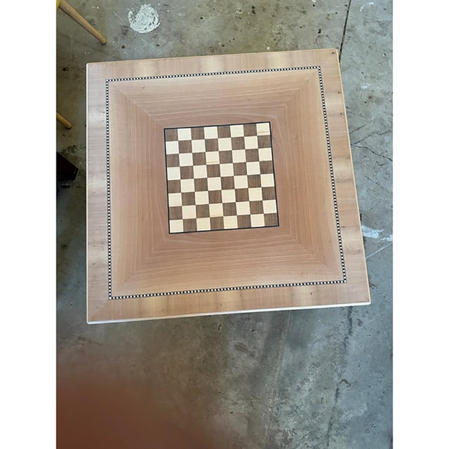 Early 21st Century Italian Square Natural Coffee Table with Chessboard by Simoeng For Sale - Image 5 of 10